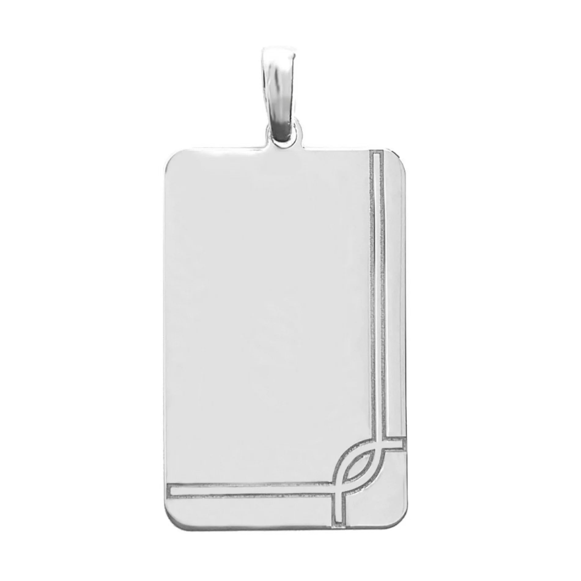 Colgante Placa de Plata de Ley Personalizable Unisex
