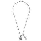 Colgante para Hombre Acero Bañado en Plata Rosa de los Vientos Ciclón