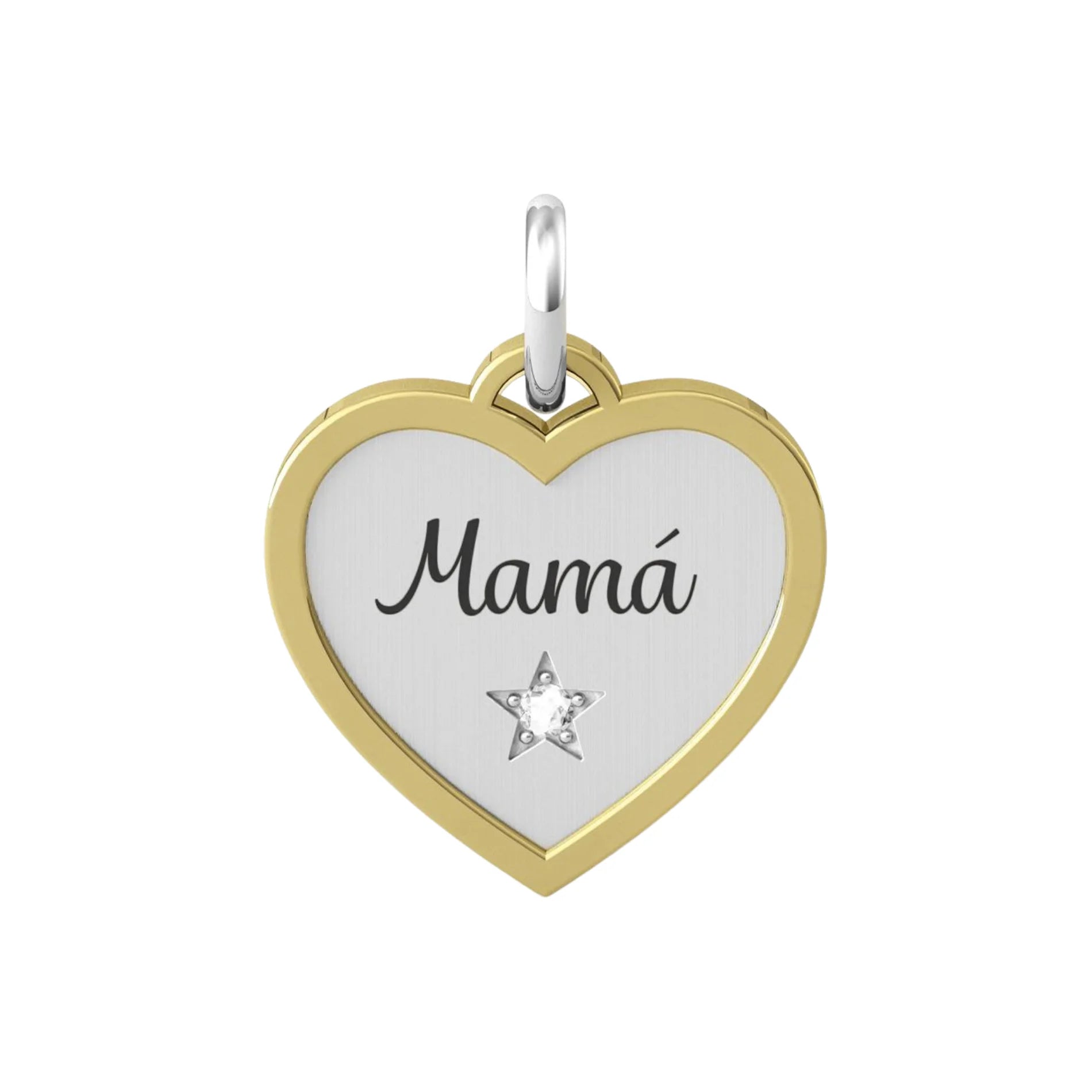 Pulsera para Mujer Rígida de Acero con Charm de Kidult "Mamá"