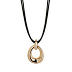 Colgante para Mujer Oval Volumen Dual Oro 18 K