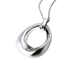 Colgante para Mujer Oval Volumen Dual Plata 925