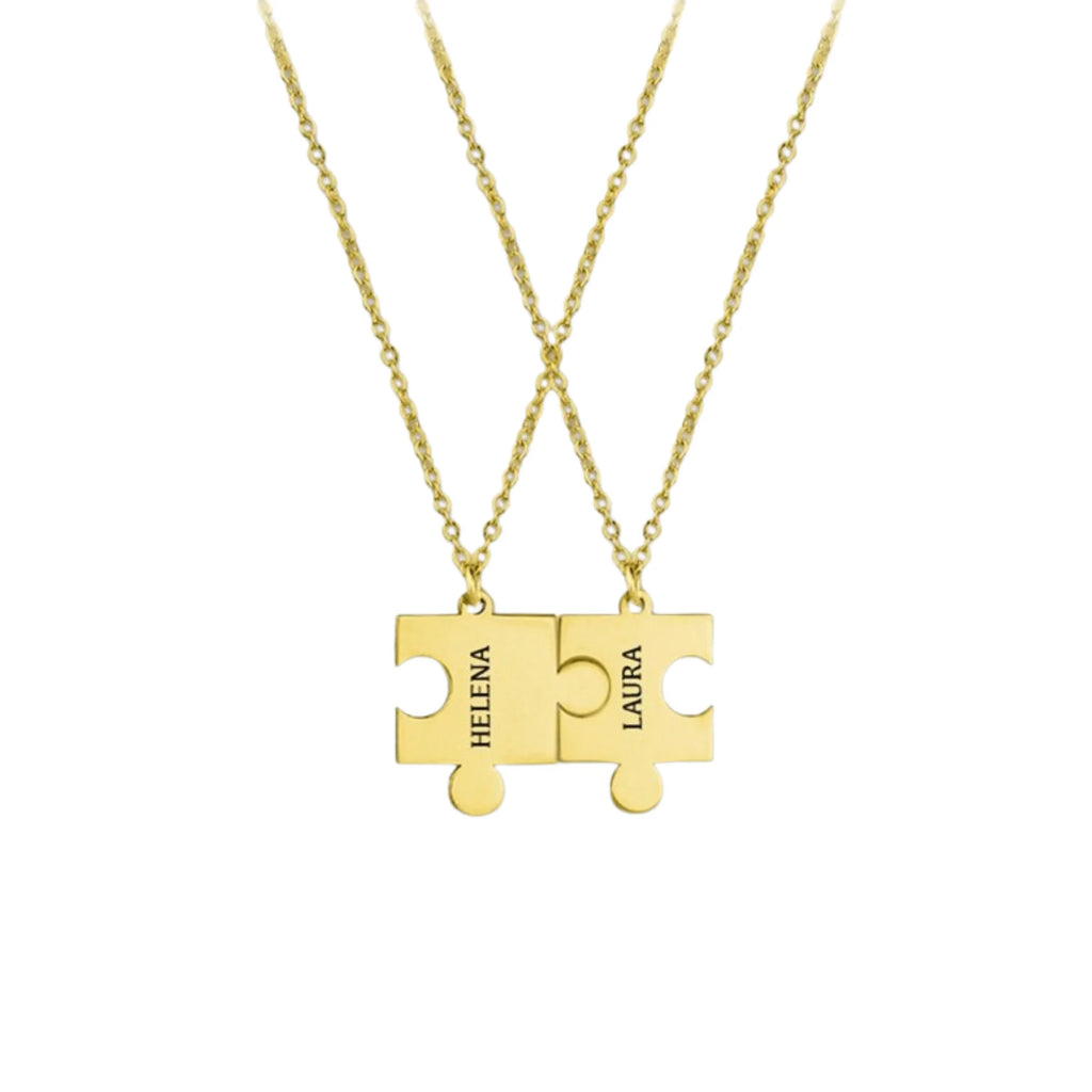 Colgante para Mujer PUZZLE Plata Chapada en Oro Personalizable