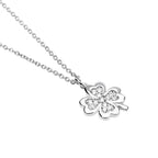 Colgante para Mujer Clover Solitaire en Plata Rodiada Diamantes Lab-grown 0,117 ct Mabina