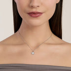 Colgante para Mujer Clover Solitaire en Plata Rodiada Diamantes Lab-grown 0,117 ct Mabina