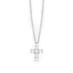Colgante para Mujer Cross Solitaire en Plata Rodiada Diamantes Lab-grown 0,36 quilates Mabina
