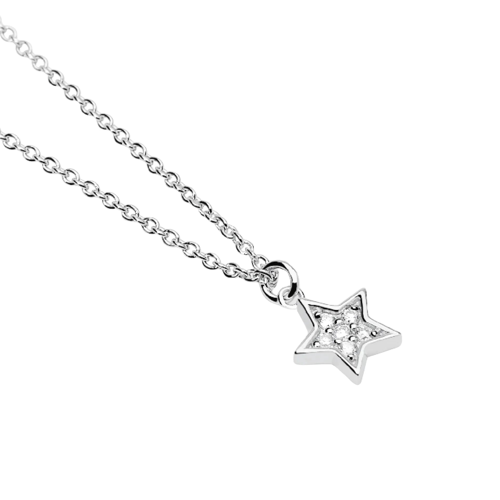 Colgante para Mujer Star Solitaire en Plata Rodiada Diamantes Lab-grown 0,049 ct Mabina