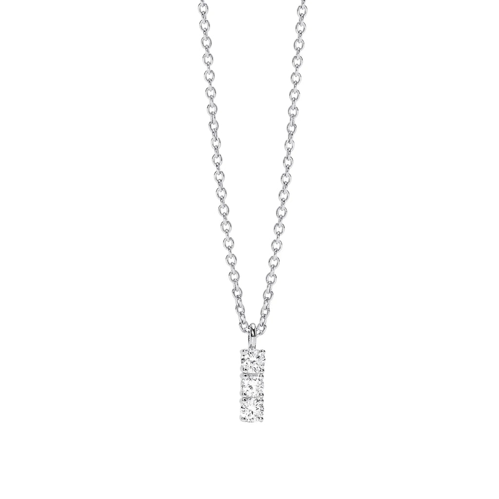 Collar Trilogía de Plata Rodiada con Diamantes Lab-grown 0,06 quilates de Mabina