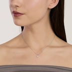 Collar Trilogía de Plata Rodiada con Diamantes Lab-grown 0,06 quilates de Mabina
