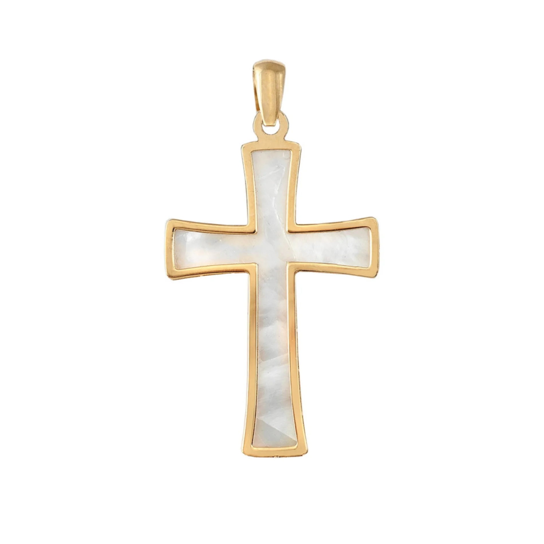 Cruz en Oro Amarillo 18K y Nácar Comunión