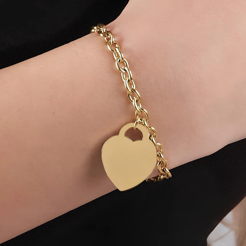 Pulsera para Mujer Heart Charm en Acero/Dorado Emotion