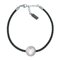 Pulsera para Mujer Black Leather de Cuero Negro y Acero Emotion