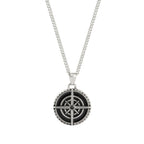 Gargantilla - Collar Brújula Náutica de Acero Inoxidable con Esmalte Negro Unisex