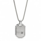 Gargantilla Unisex de Acero Inoxidable con Colgante Rectangular Elegante