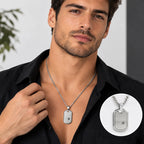 Gargantilla Unisex de Acero Inoxidable con Colgante Rectangular Elegante