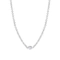 Gargantilla Solitaire en Plata Rodiada con Diamante Lab-grown de 0,027 ct de Mabina