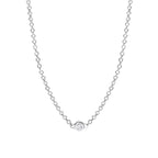 Gargantilla Solitaire en Plata Rodiada con Diamante Lab-grown de 0,027 ct de Mabina