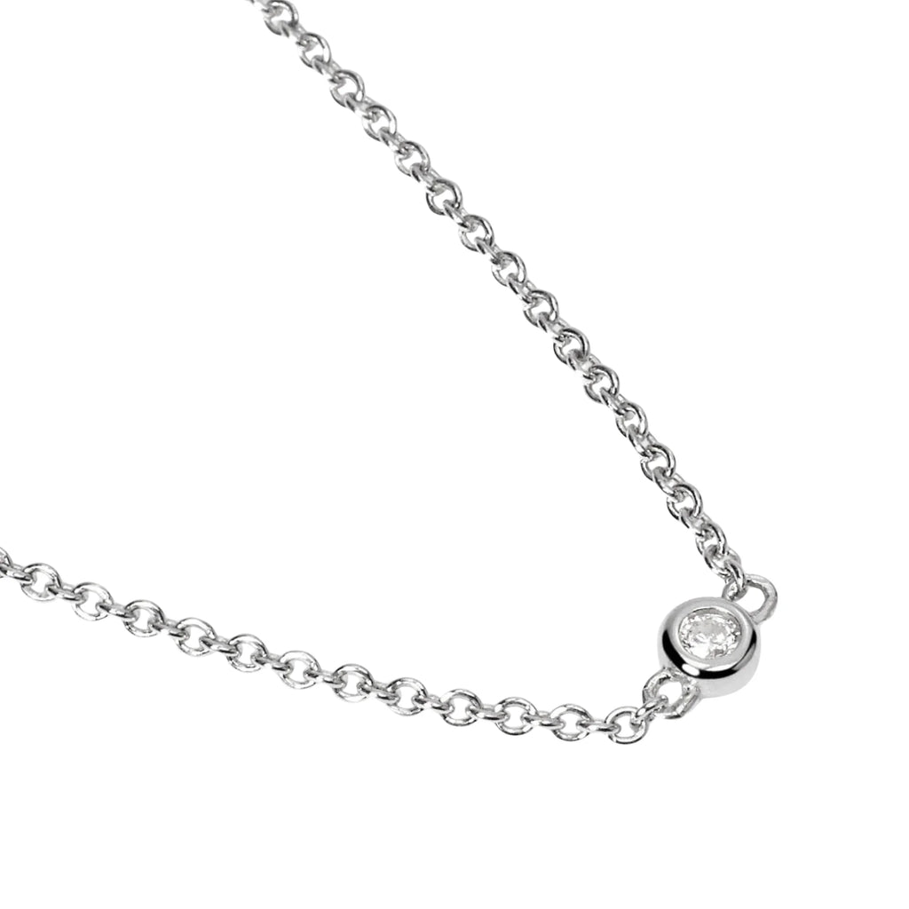 Gargantilla Solitaire en Plata Rodiada con Diamante Lab-grown de 0,027 ct de Mabina