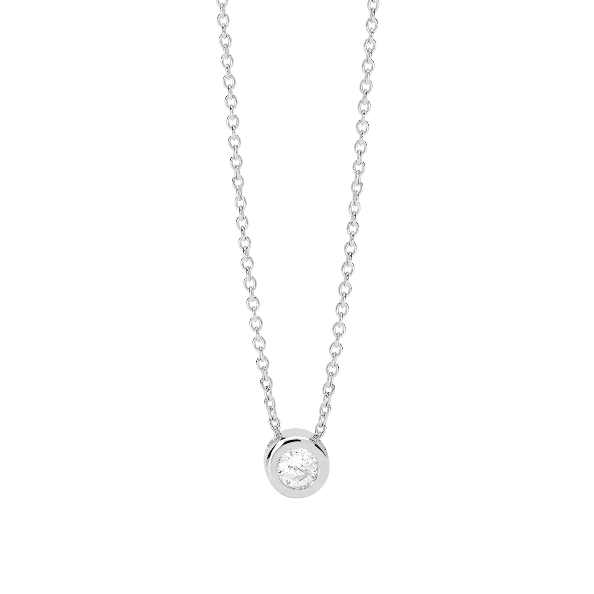Gargantilla para Mujer Solitaire de Plata Rodiada Diamante Lab-grown de 0,18 ct de Mabina