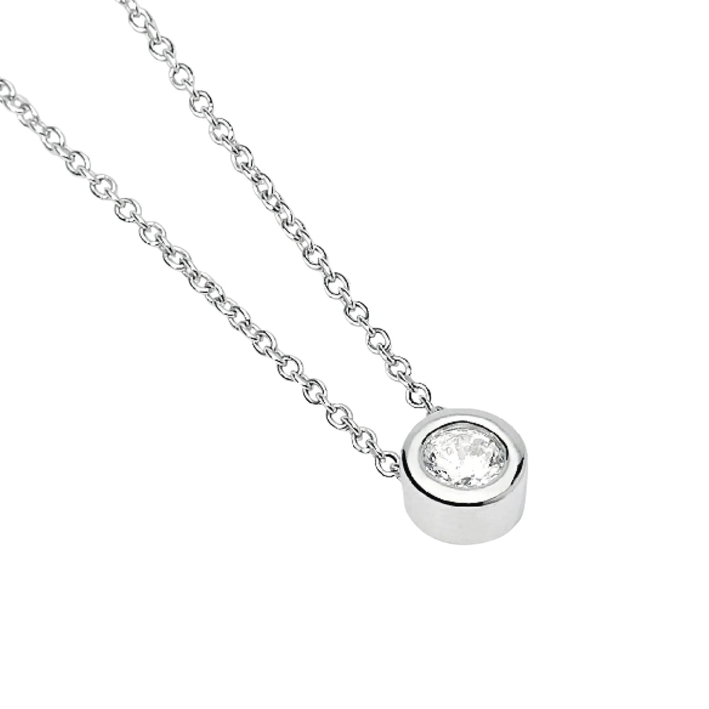 Gargantilla para Mujer Solitaire de Plata Rodiada Diamante Lab-grown de 0,18 ct de Mabina