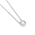 Gargantilla para Mujer Solitaire de Plata Rodiada Diamante Lab-grown de 0,18 ct de Mabina