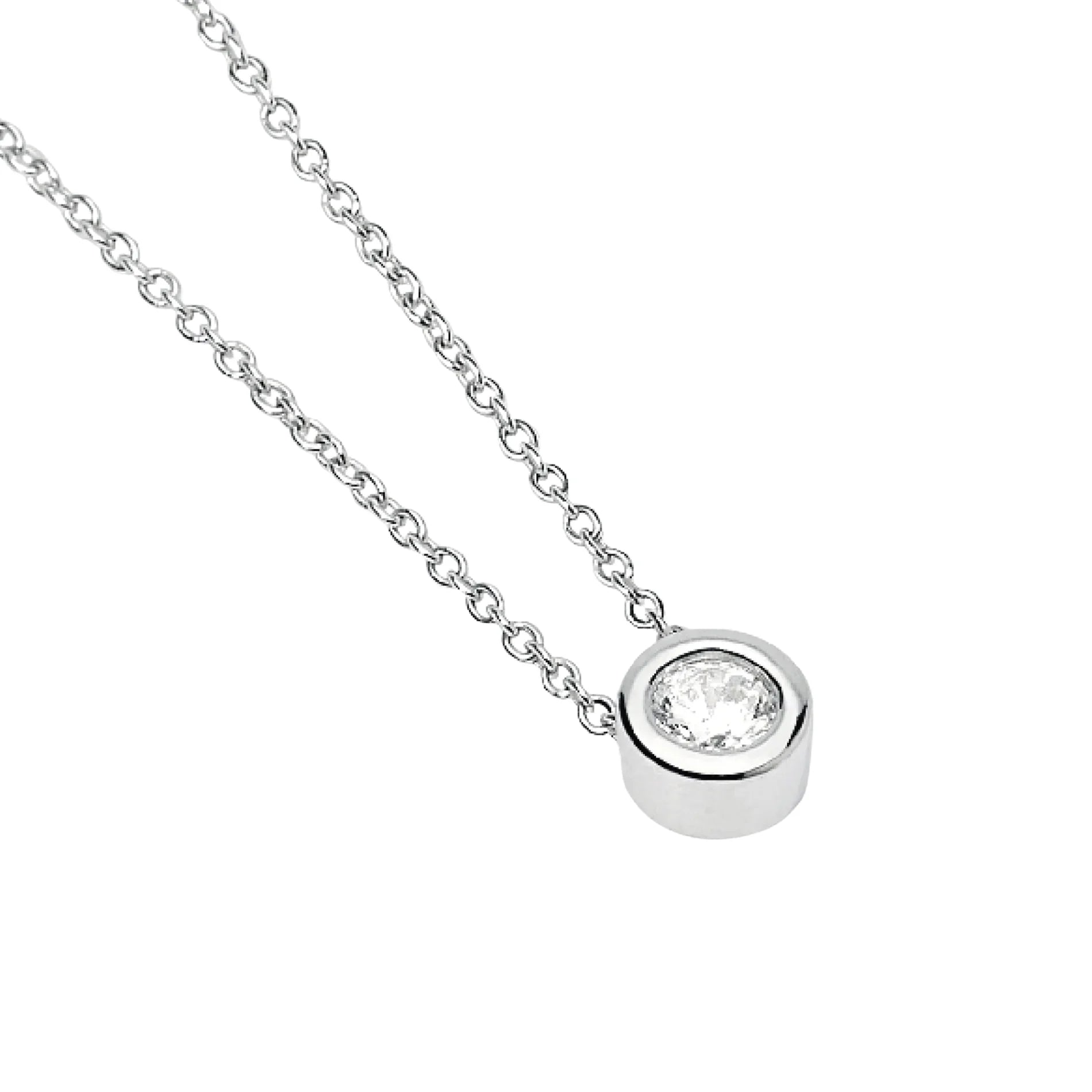 Gargantilla para Mujer Solitaire de Plata Rodiada Diamante Lab-grown de 0,18 ct de Mabina