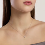 Gargantilla para Mujer Solitaire de Plata Rodiada Diamante Lab-grown de 0,18 ct de Mabina