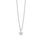 Colgante para Mujer Flower Solitaire en Plata Rodiada Diamantes Lab-grown 0,080 ct Mabina