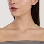 Colgante para Mujer Flower Solitaire en Plata Rodiada Diamantes Lab-grown 0,080 ct Mabina