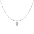 Gargantilla para Mujer Amuleto Familiar Plata/Plata Chapada Oro y Circonitas Personalizable