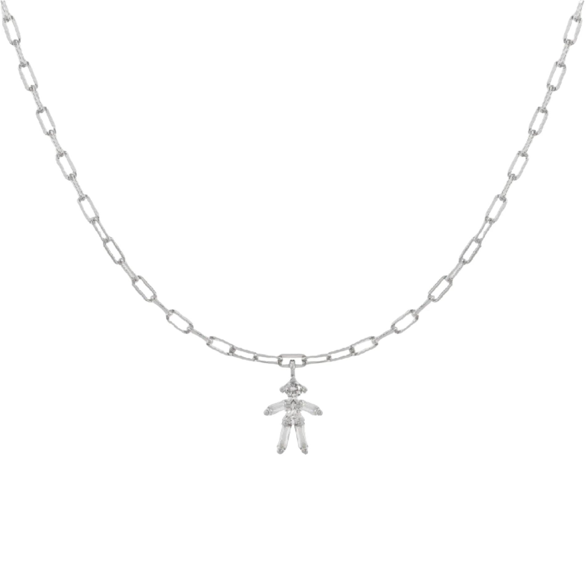 Gargantilla para Mujer Amuleto Familiar Plata/Plata Chapada Oro y Circonitas Personalizable