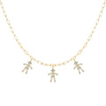 Gargantilla para Mujer Amuleto Familiar Plata/Plata Chapada Oro y Circonitas Personalizable