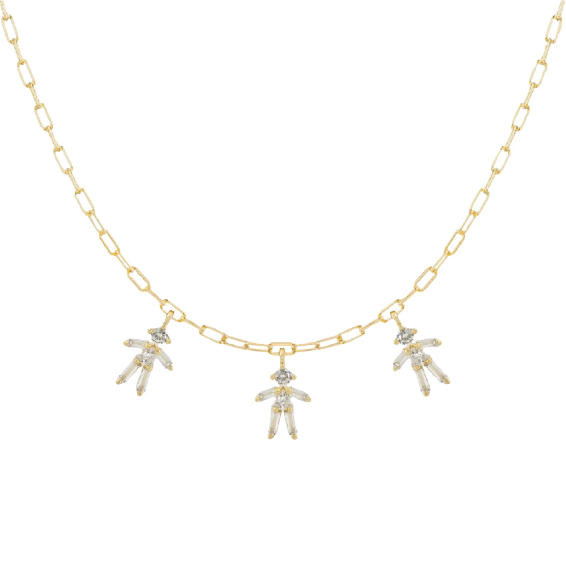 Gargantilla para Mujer Amuleto Familiar Plata/Plata Chapada Oro y Circonitas Personalizable