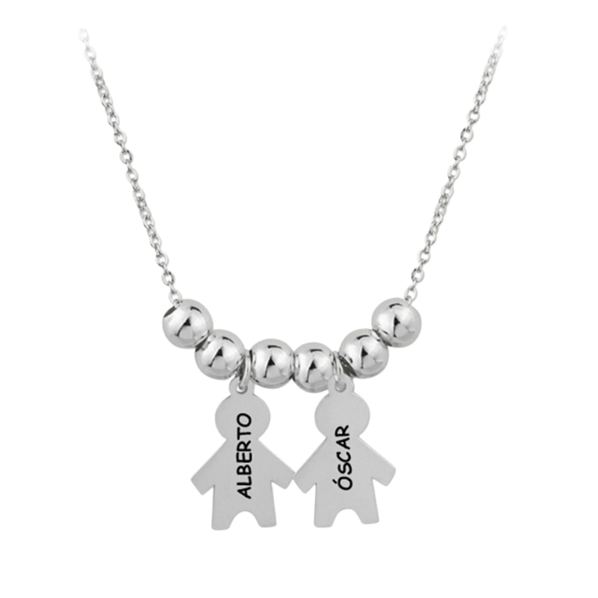 Gargantilla para Mujer Plata/Plata Chapada Oro Niños Con Nombre Personalizable