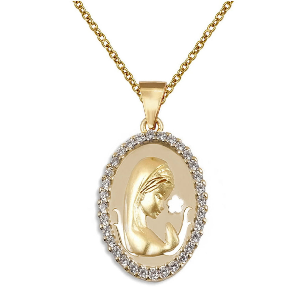 Gargantilla para Niña Comunión Virgen Plata Chapada en Oro con Circonitas