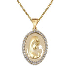 Gargantilla para Niña Comunión Virgen Plata Chapada en Oro con Circonitas