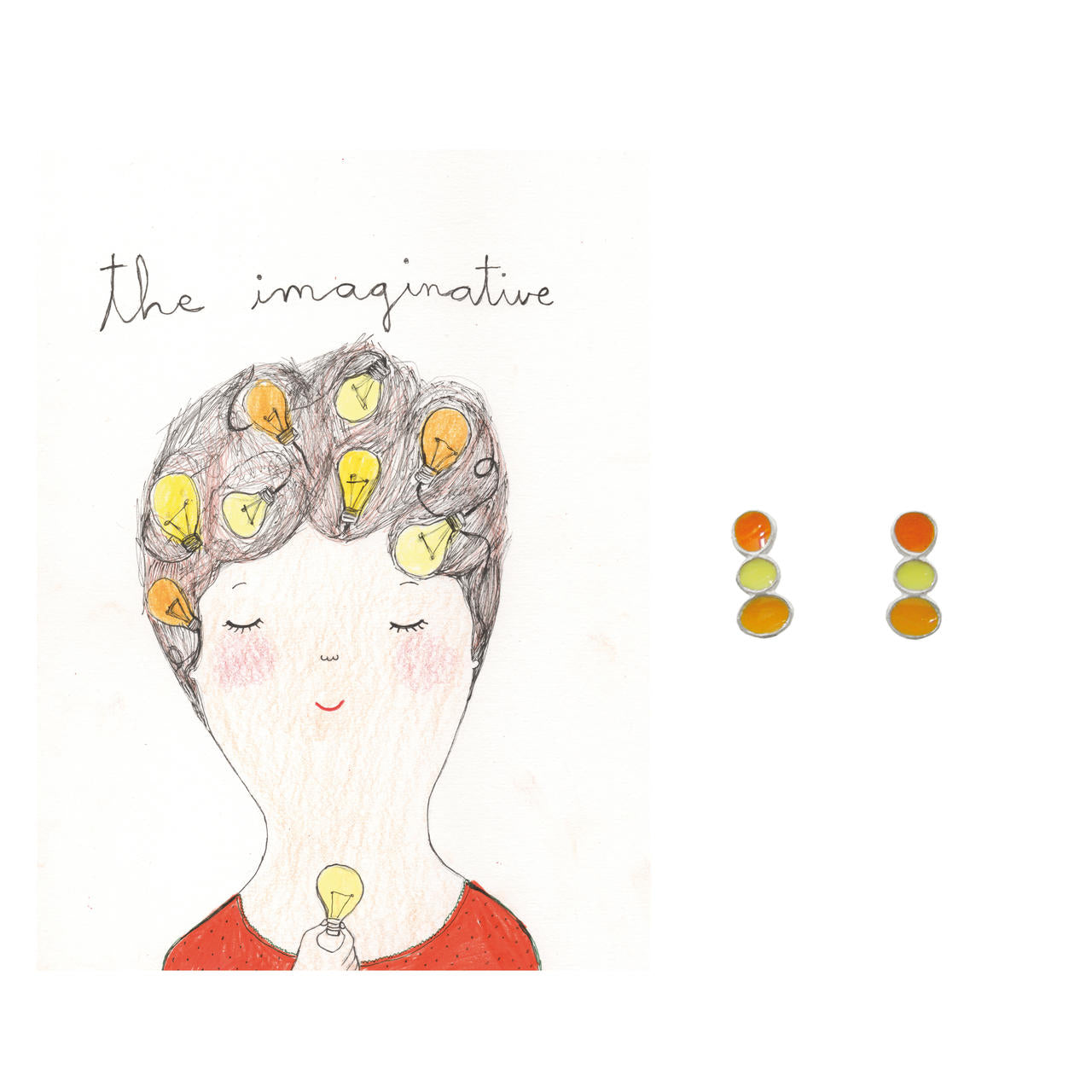 Pendientes Infantiles Imaginative de plata y decorados en Esmalte de Colores