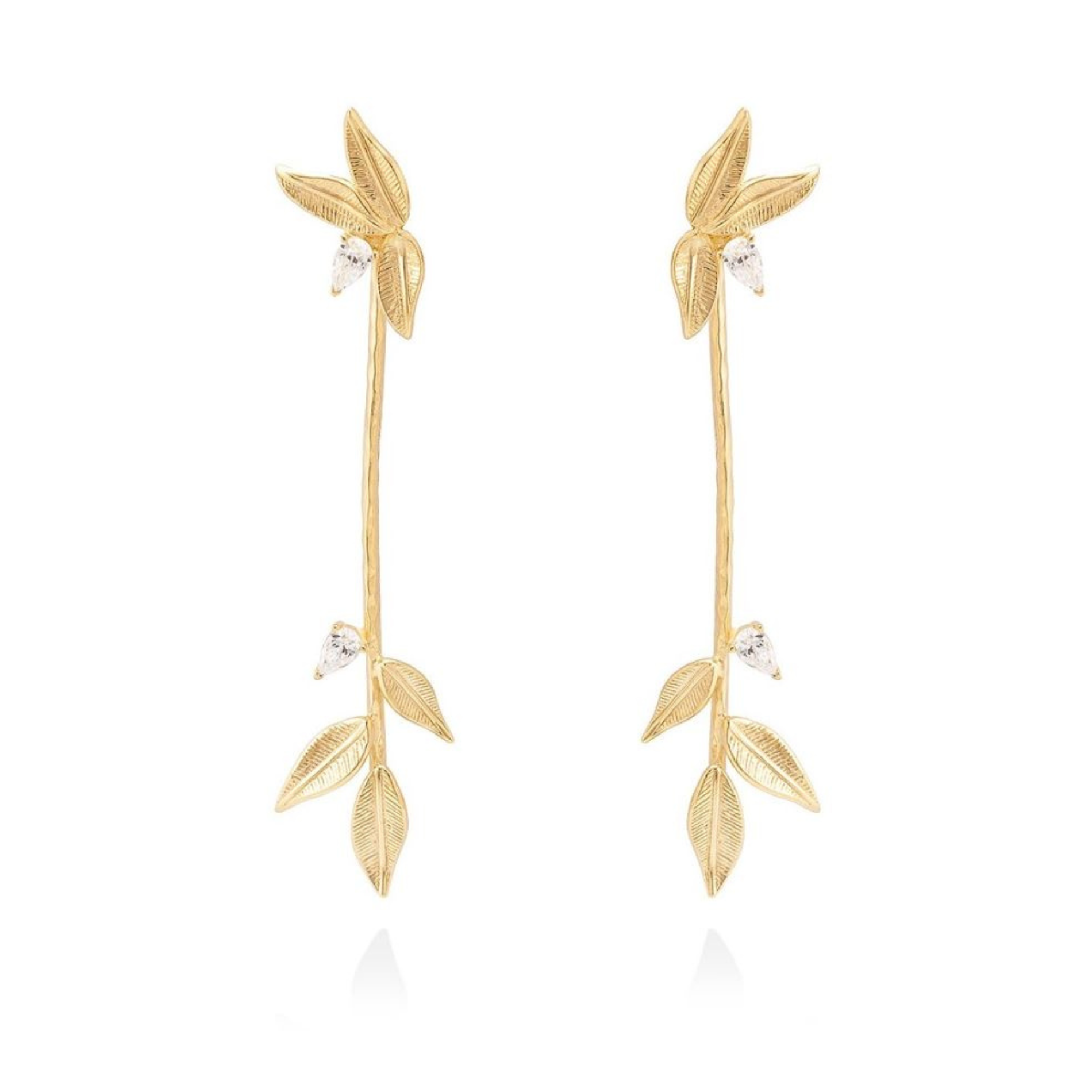 Pendientes para Mujer Largos Hiedra Oro 18k Boda Fiesta