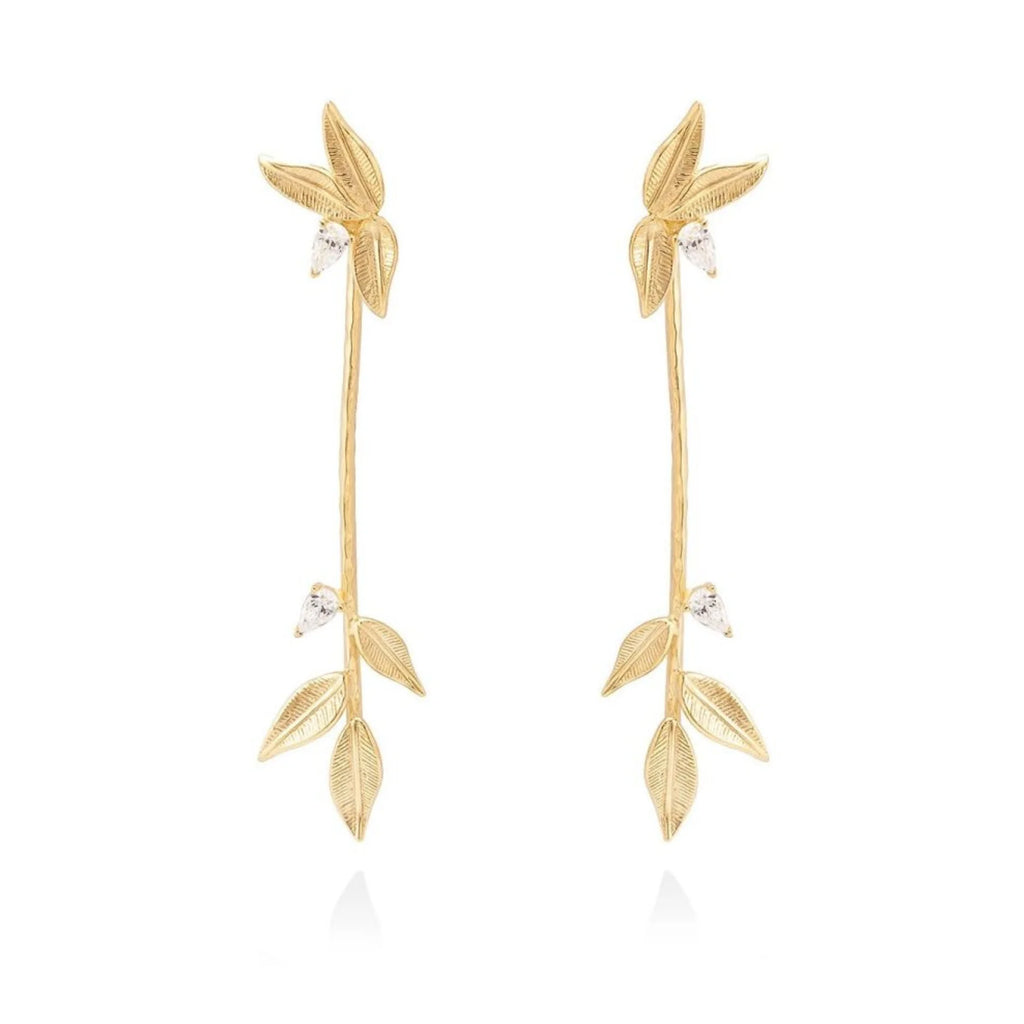 Pendientes para Mujer Largos Hiedra Oro 18k Boda Fiesta