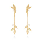 Pendientes para Mujer Largos Hiedra Oro 18k Boda Fiesta