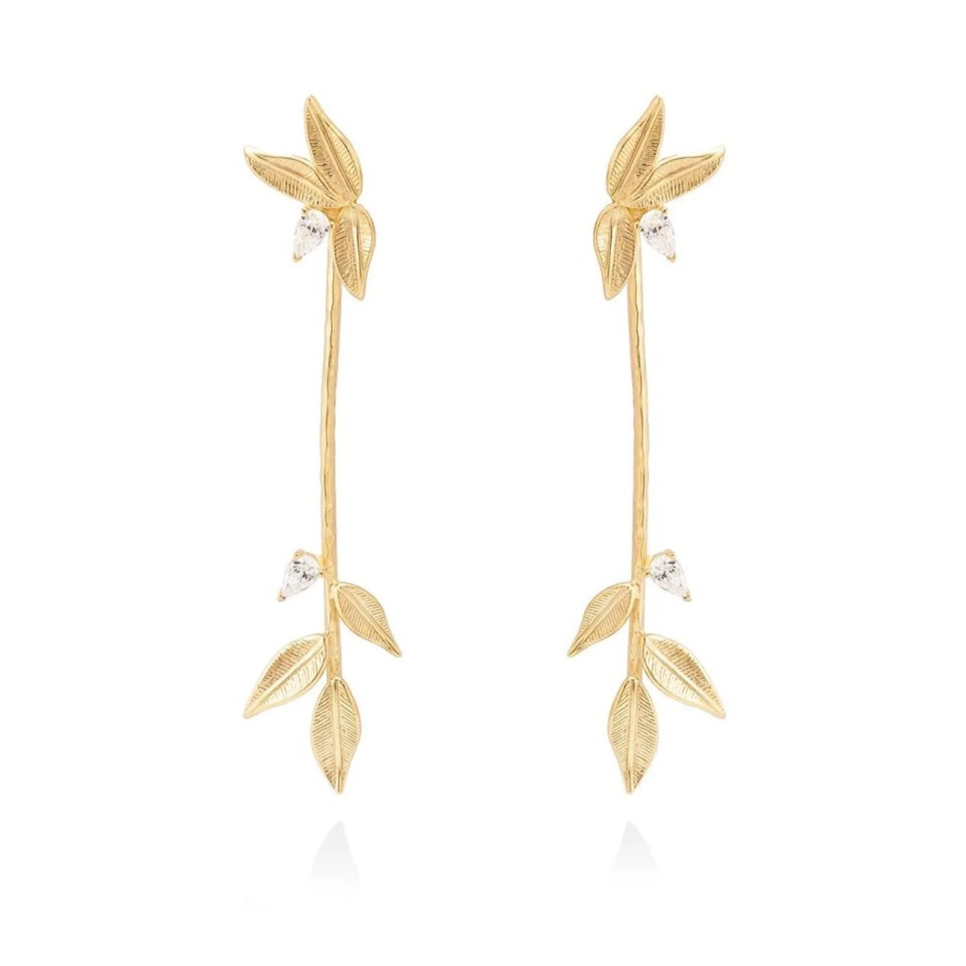 Pendientes para Mujer Largos Hiedra Oro 18k Boda Fiesta