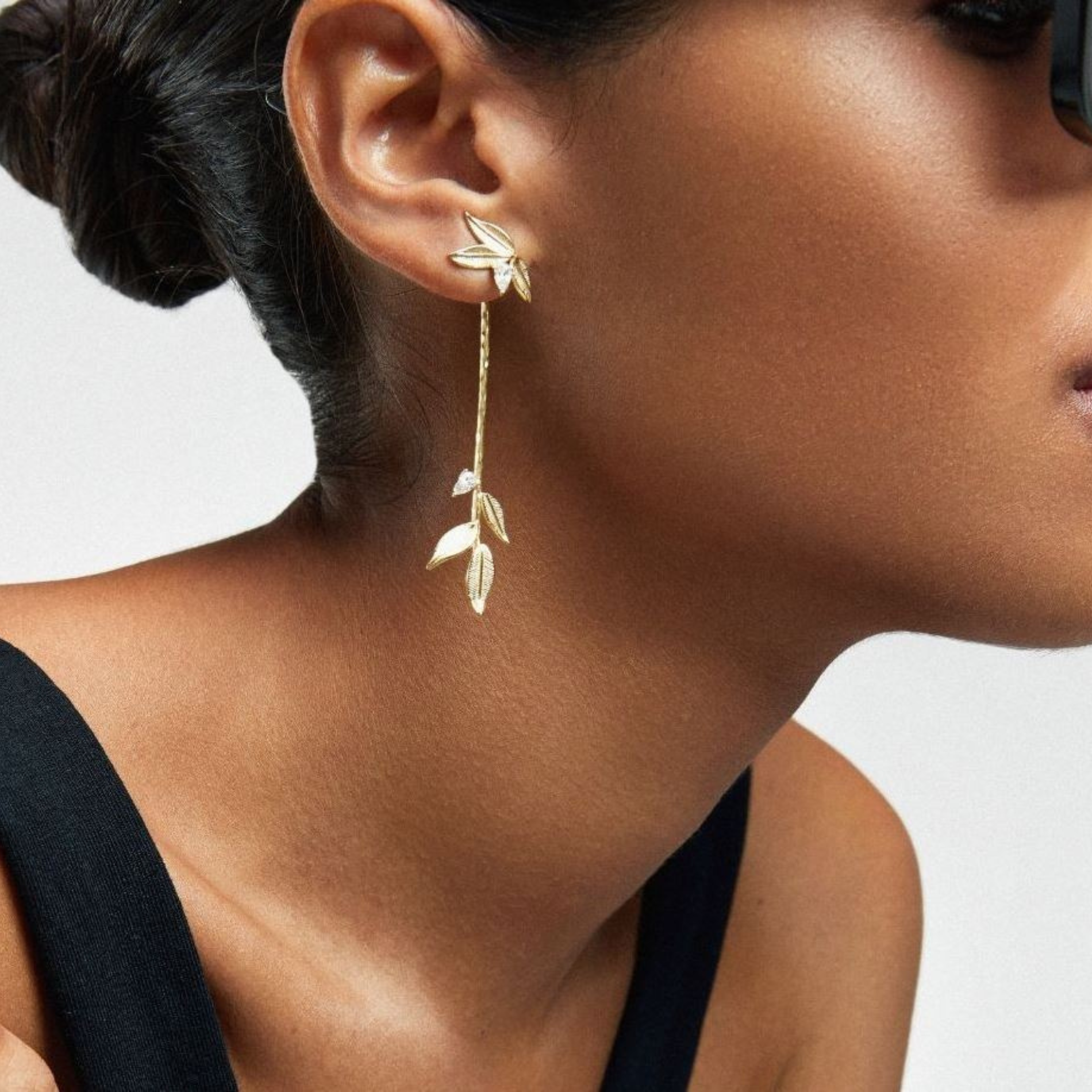 Pendientes para Mujer Largos Hiedra Oro 18k Boda Fiesta