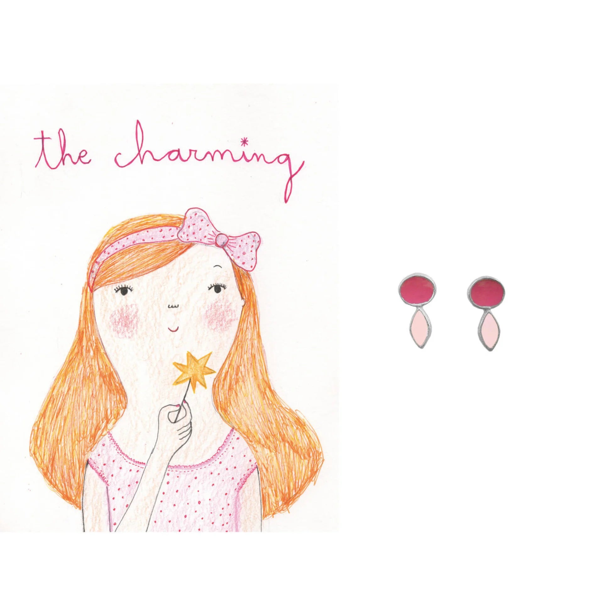 Pendientes Infantiles para Niñas Charming de Plata y Esmalte de Colores