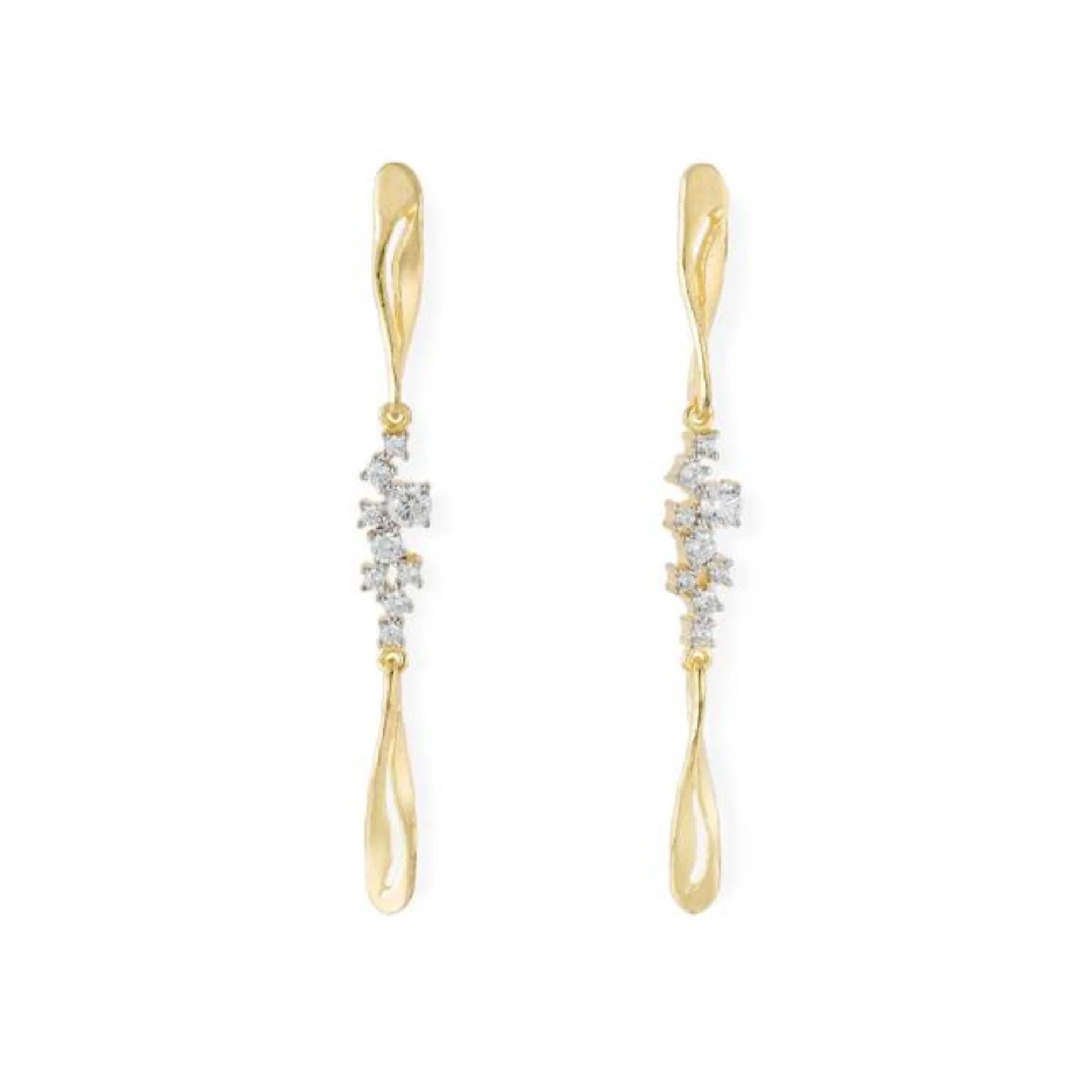 Pendientes LIA para Mujer | Plata Dorada y Circonitas