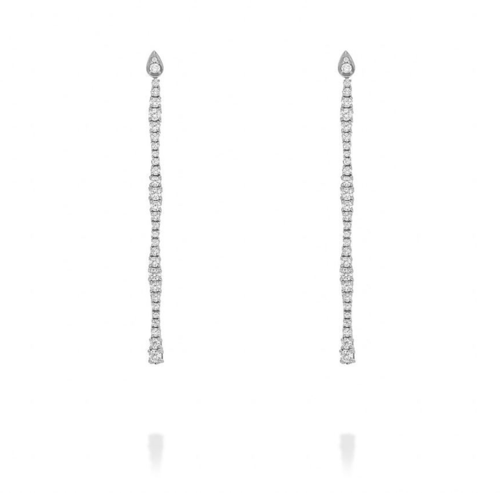 Pendientes para Mujer Largos Riviere Plata de Ley y Circonitas Boda Fiesta