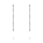 Pendientes para Mujer Largos Riviere Plata de Ley y Circonitas Boda Fiesta