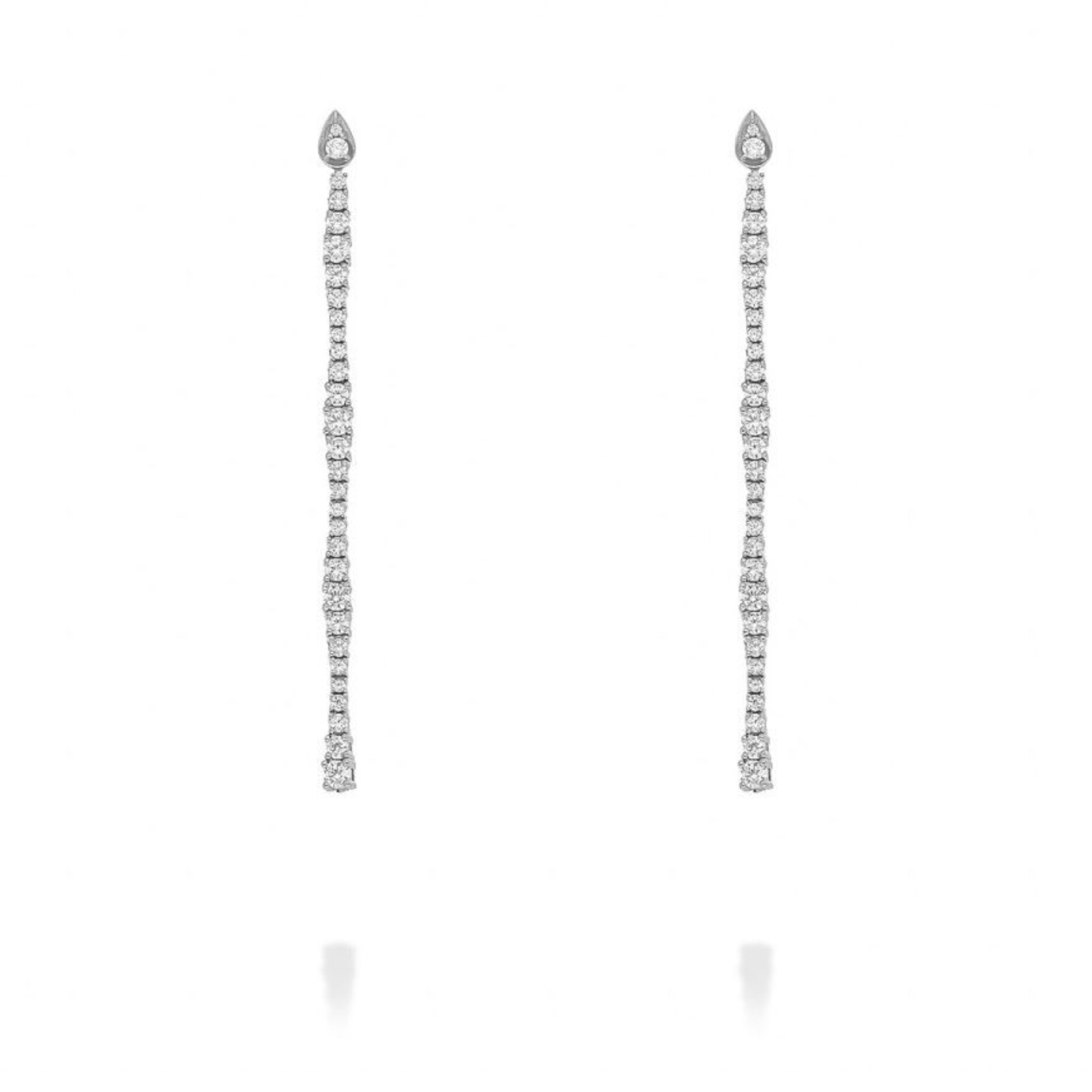 Pendientes para Mujer Largos Riviere Plata de Ley y Circonitas Boda Fiesta