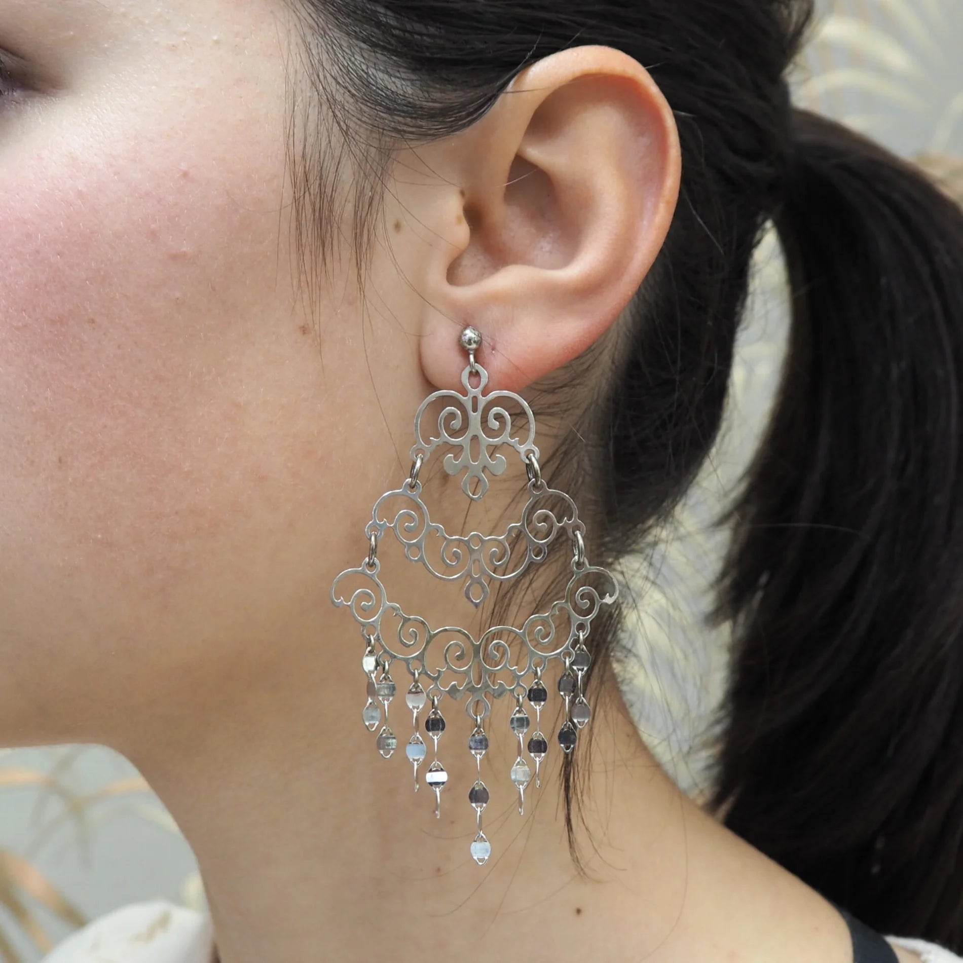 Pendientes Largos Plata para Mujer ROSALÍA