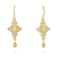Pendientes para Mujer Largos de Plata Bañado en Oro 18K Vintage Boda Fiesta