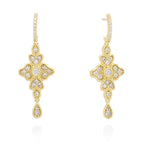 Pendientes para Mujer Largos de Plata Bañado en Oro 18K Vintage Boda Fiesta