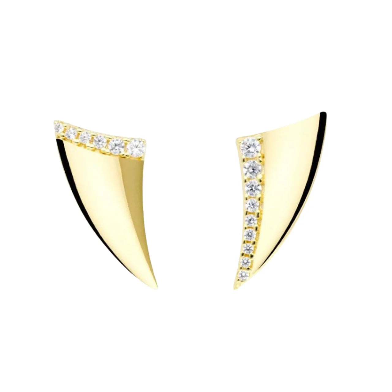 Pendientes para Mujer de Plata Bañada Oro 18Kts Asimétrico Trepador Marina García